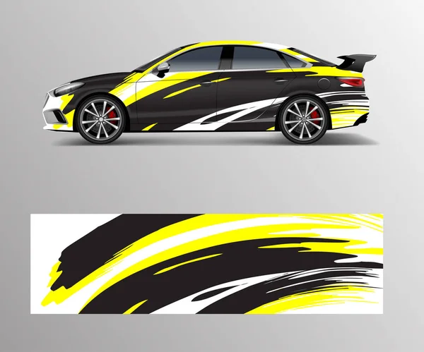 Diseño Envoltura Coche Carreras Diseño Envoltura Para Coche Deportivo Personalizado — Vector de stock