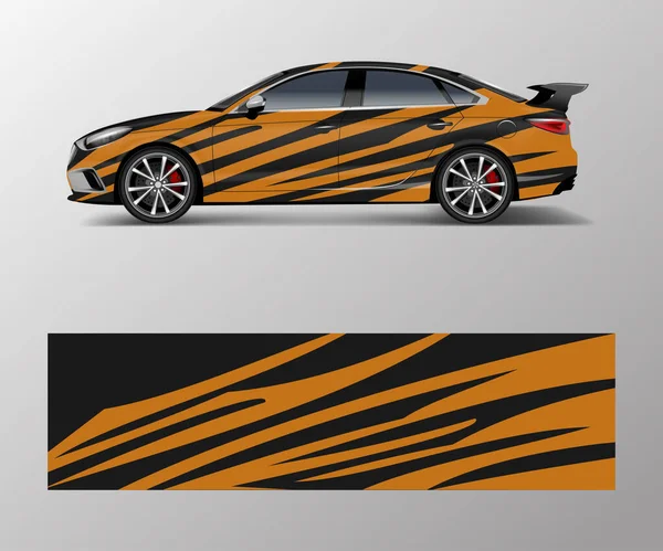 Design Envoltório Para Carro Esporte Personalizado Desporto Corrida Carro Envoltório — Vetor de Stock