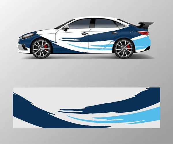 Resumen Sport Racing Car Wrap Calcomanía Diseño Etiqueta Engomada Vector — Archivo Imágenes Vectoriales