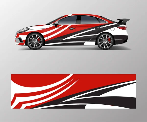 Resumen Sport Racing Car Wrap Calcomanía Diseño Etiqueta Engomada Vector — Vector de stock