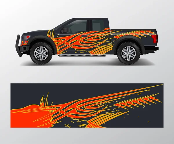 Pickup Caminhão Vetor Gráfico Forma Abstrata Com Design Grunge Para —  Vetores de Stock