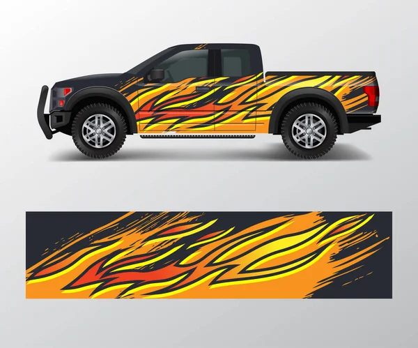 Desenhos Gráficos Abstratos Tarja Grunge Para Decalque Caminhão Van Carga —  Vetores de Stock