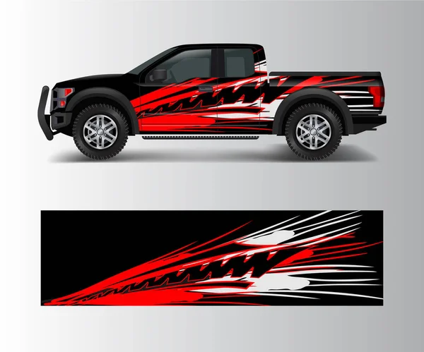 Pickup Caminhão Vetor Gráfico Forma Abstrata Com Design Grunge Para —  Vetores de Stock