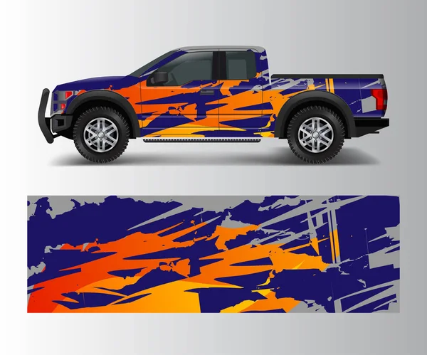 Camion Încărcătură Van Wrap Vector Car Decal Wrap Design Design — Vector de stoc