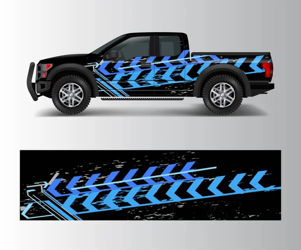Pickup Lastbil Grafisk Vektor Abstrakt Form Med Grunge Design För — Stock vektor