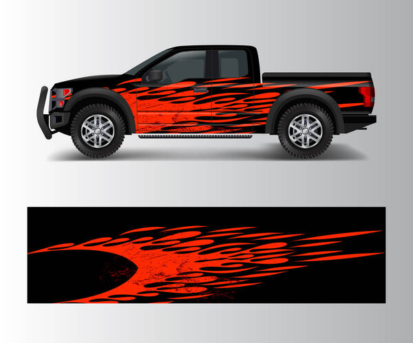 custom livery race rally offroad car vehicle sticker and tinting. Car wrap decal design vector