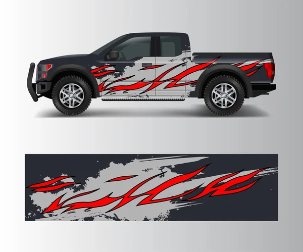 Abstract Racing Grafische Achtergrond Vector Voor Offroad Voertuig Wrap Ontwerp — Stockvector