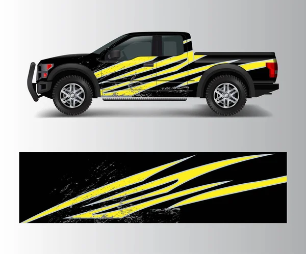 트럭과 디자인 형상적 추상적 줄무늬 자동차 자동차의 디자인 — 스톡 벡터