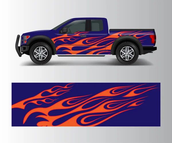 Truck Vehicle Car Racing Graphic Wrap Vinyl Sticker — 스톡 벡터