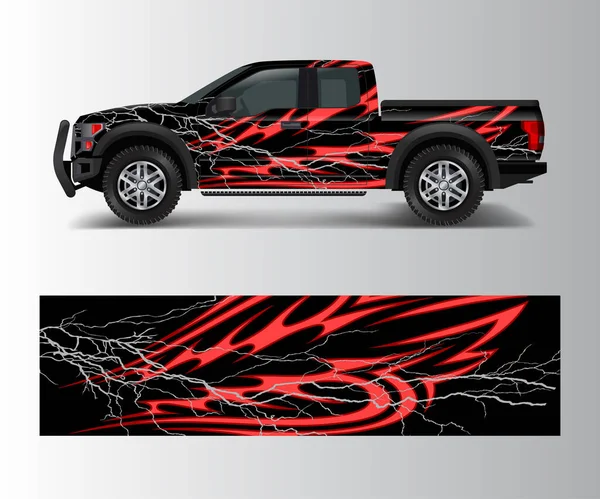 卡车和车辆图形化矢量乙烯包覆和贴花的竞赛背景 — 图库矢量图片