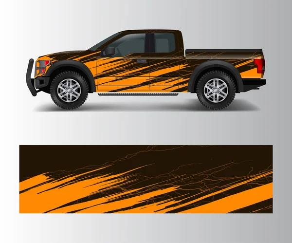 Pickup Caminhão Vetor Gráfico Forma Abstrata Com Design Grunge Para — Vetor de Stock