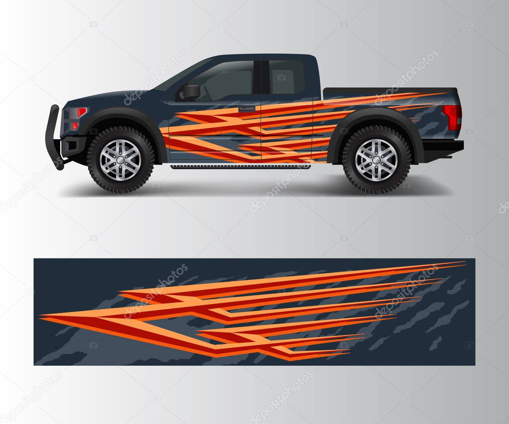 modern design for truck graphics vinyl wrap vector