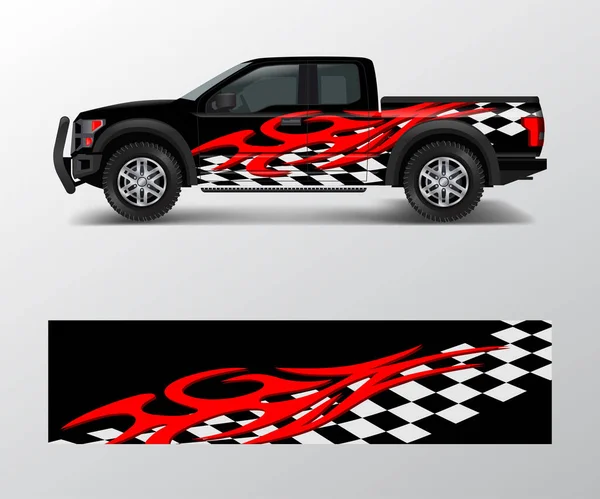 Truck Pickup Vehicle Branding 그래픽 벡터를 레이싱합니다 비닐과 디자인 — 스톡 벡터