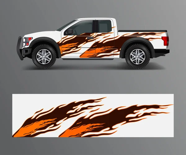 Wikkel Grafische Ontwerp Vector Voor Road Truck Abstracte Sportieve Avontuurlijke — Stockvector