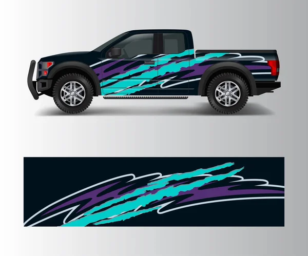 Offroad Wrap Design Vektor Pickup Truck Decal Wrap Designvektor — Stockvektor