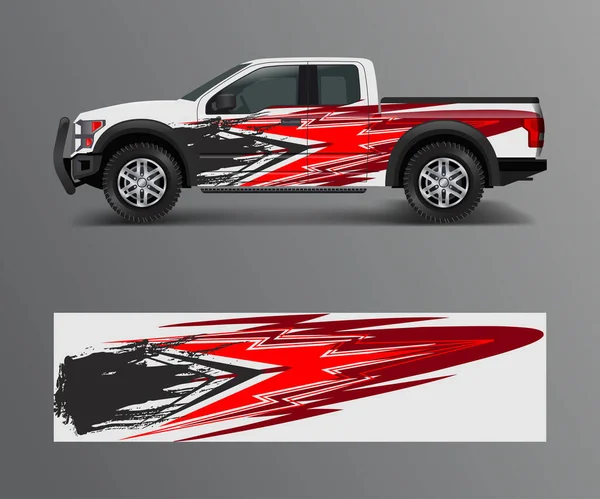 레이싱 그래픽 Offroad Vehicle Wrap Design Vector — 스톡 벡터