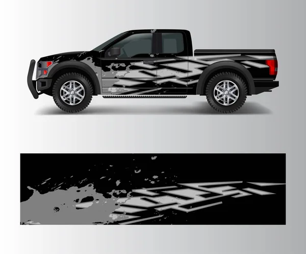 Offroad Voertuig Wrap Ontwerp Vector Pick Truck Sticker Wrap Ontwerp — Stockvector