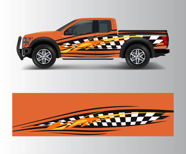 custom livery race rally offroad car vehicle sticker and tinting. Car wrap decal design vector