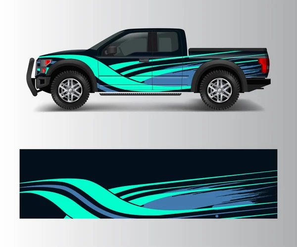 Truck Auto Grafische Achtergrond Wrap Vinyl Sticker Ontwerp Vector — Stockvector