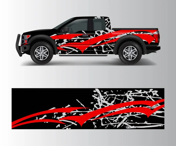 트럭과 포장과 스티커를 현대적 그래픽 디자인을 구체화하라 — 스톡 벡터