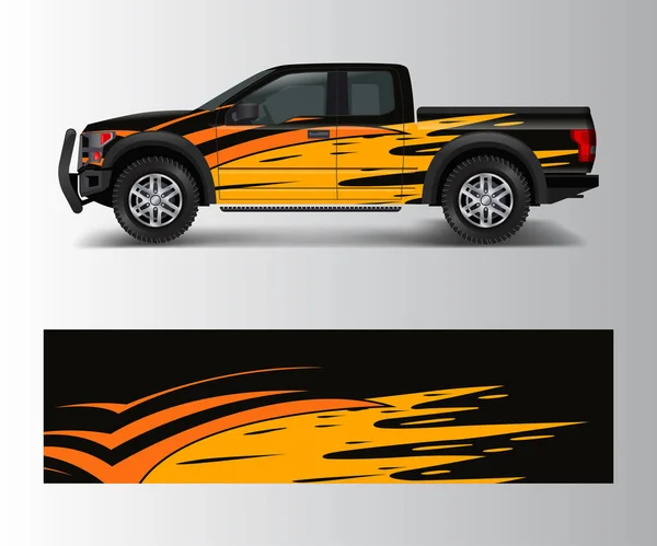 卡车贴花 货车和汽车包装矢量的图形化抽象格子条设计 — 图库矢量图片