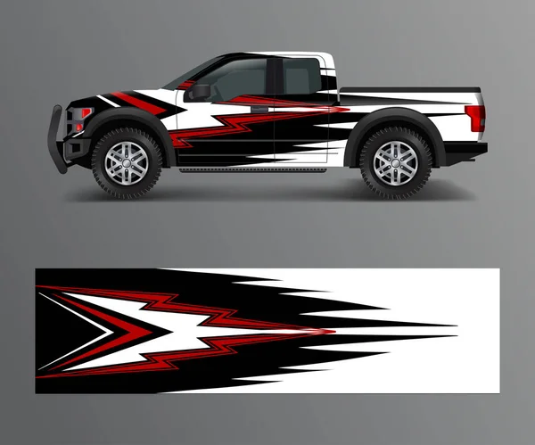 Caminhão Carga Van Wrap Vetor Carro Decalque Wrap Design Desenhos —  Vetores de Stock