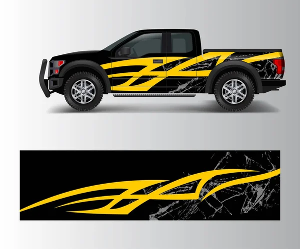 Design Gráfico Moderno Abstrato Para Adesivos Embrulho Marca Caminhões Veículos — Vetor de Stock