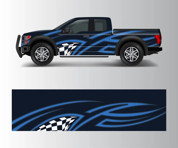 Vrachtwagen Voertuig Auto Racen Grafische Voor Wrap Vinyl Sticker — Stockvector