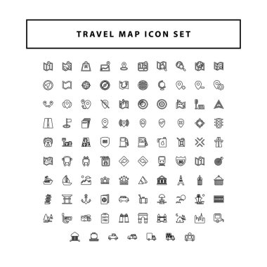 Tasarım biçimi olan seyahat ve Harita simgesi