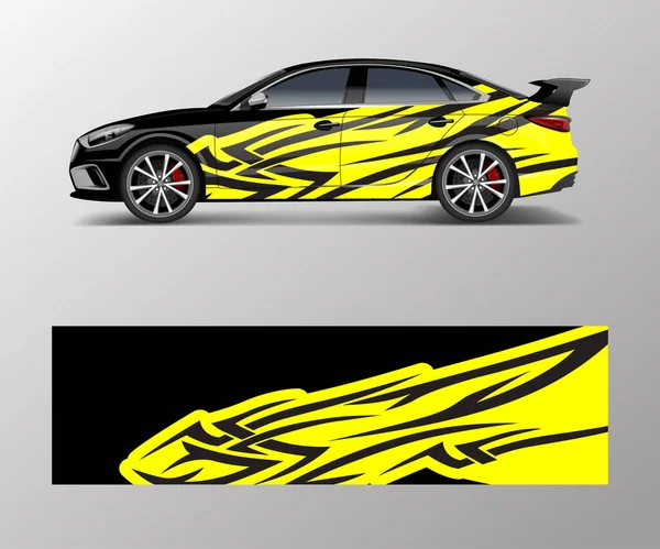 Wrap Design Für Individuelle Sportwagen Sport Rennwagen Aufkleber Und Aufkleber — Stockvektor