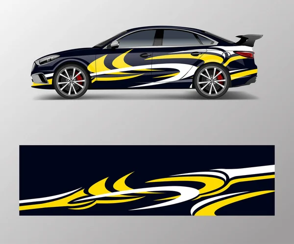 Abstract Sport Racing Car Wrap Decalcomania Adesivo Design Formato Vettoriale — Vettoriale Stock