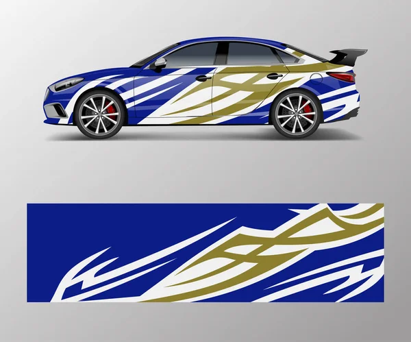 Diseño Envoltura Para Coche Deportivo Personalizado Deporte Carreras Coches Envolver — Vector de stock