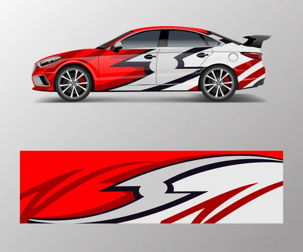 Avvolgere Design Auto Sportive Personalizzate Adesivo Sport Racing Car Wrap — Vettoriale Stock