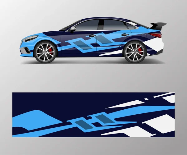Resumen Sport Racing Car Wrap Calcomanía Diseño Etiqueta Engomada Vector — Vector de stock