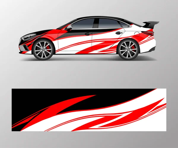 レースカーのラップデザイン カスタムスポーツカーのためのラップデザイン — ストックベクタ