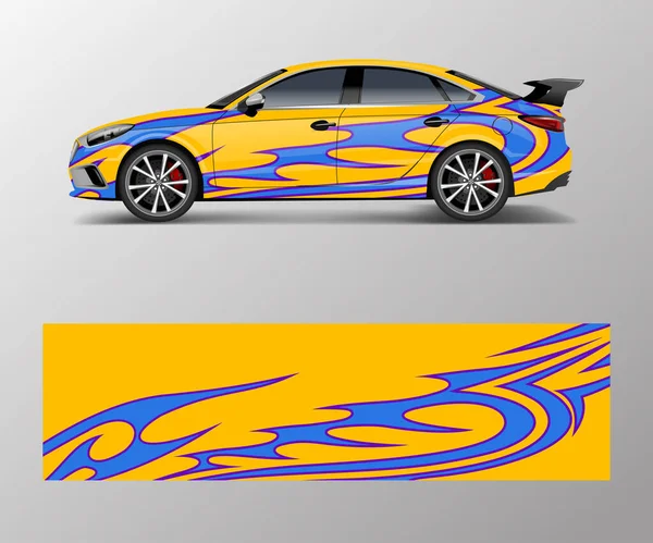 Wrap Design Custom Sport Car Sport Racing Car Wrap Decal — Stock Vector