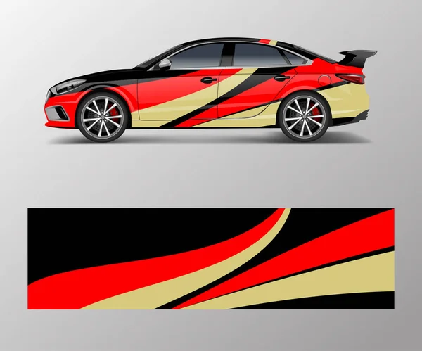 Banda Abstracta Para Envoltura Coches Carreras Pegatina Vector Diseño Calcomanía — Vector de stock