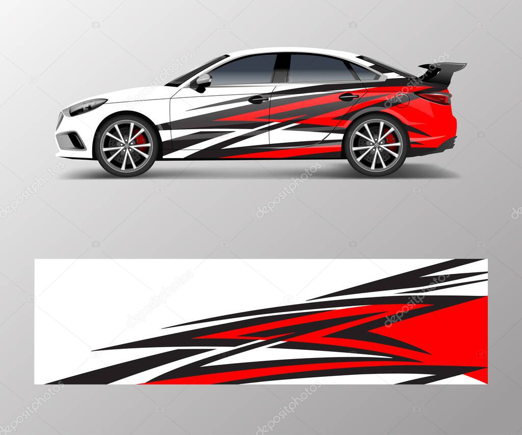 abstract stripe for racing car wrap, sticker, and decal design vector.