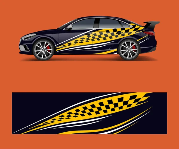 Sportwagen Wrap Design Vektordesign Abstrakte Rennsport Grafik Vektor Für Sportwagen — Stockvektor