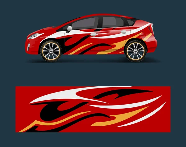 Marque Entreprise Car Decal Wrap Design Vecteur Graphiques Formes Abstraites — Image vectorielle