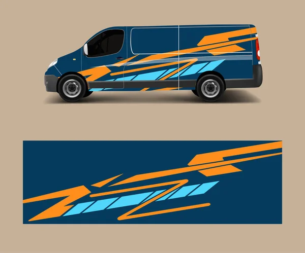 货车包装矢量 包装品牌车辆用图形化抽象条纹设计 — 图库矢量图片