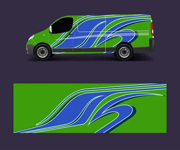 汽车图形抽象条纹设计矢量 货车和车辆图形化乙烯包装的抽象线条设计概念 — 图库矢量图片