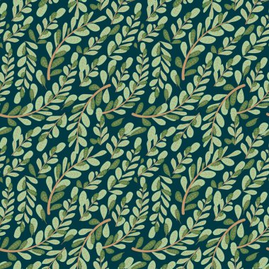 Çiçek desen vektörlü Yapraksız Sonbahar. Parmak izi, duvar kağıdı, moda şablonu için kusursuz çiçek desenli arkaplan vektörü