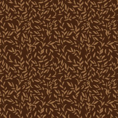 Çiçek deseni. Kusursuz kahverengi ve altın bir süs. Grafik vektör arkaplanı. Kumaş, duvar kağıdı, ambalaj için süs