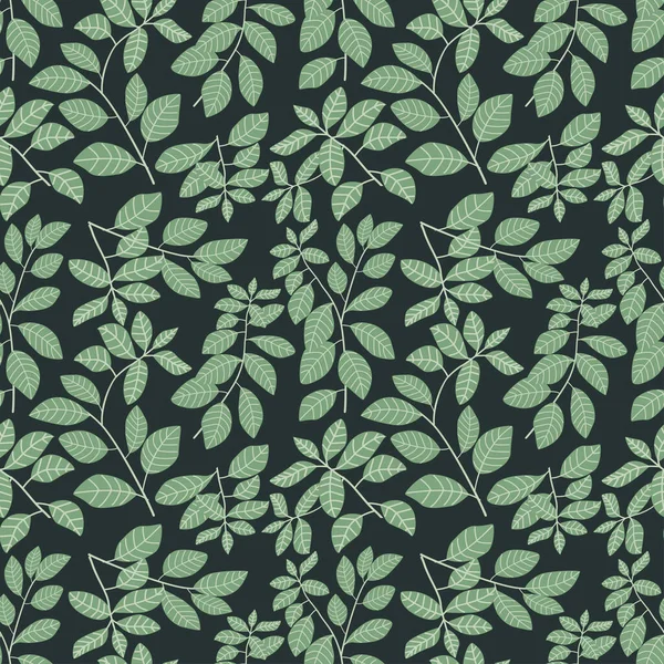 Green Leaves Pattern Tropical Background Vector Illustration — стоковый вектор