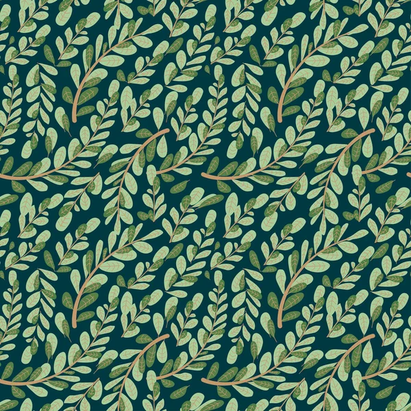 Leaf Autumn Seamless Flower Patrick Vector Бесшовный Вектор Цветочного Шаблона — стоковый вектор