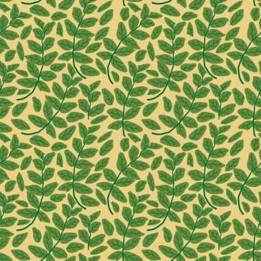 Çiçeksiz sevimli vektör deseni. Renkli yapraklar. Moda baskısı, duvar kâğıdı veya kumaş için moda tekrarı.