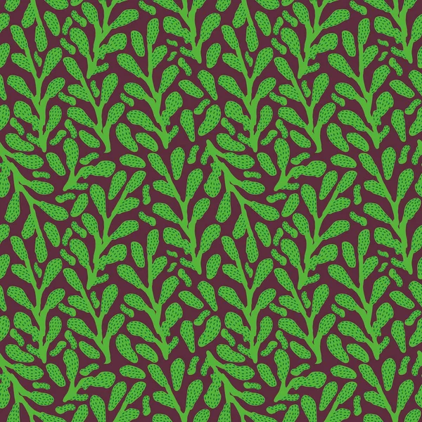 葉ベクトルシームレスパターンで枝 カバー 壁紙などに最適です — ストックベクタ
