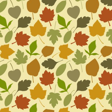 Meşe yaprakları ve meşe palamutlarıyla kusursuz desen. Duvar kağıtları, ambalaj kağıtları, desenler, tekstil, sonbahar tebrik kartları, Şükran Günü kartları için mükemmel.