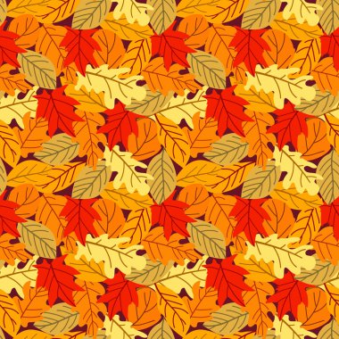 Renkli sonbahar yaprakları geçmişe dönük olan vektörsüz desen